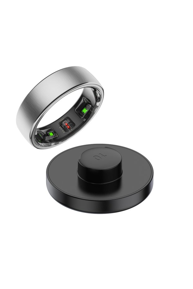 7 Silver R10 Smart Ring For Men Women with Wireless Charging,SkinTemperature Health and Sleep Monito