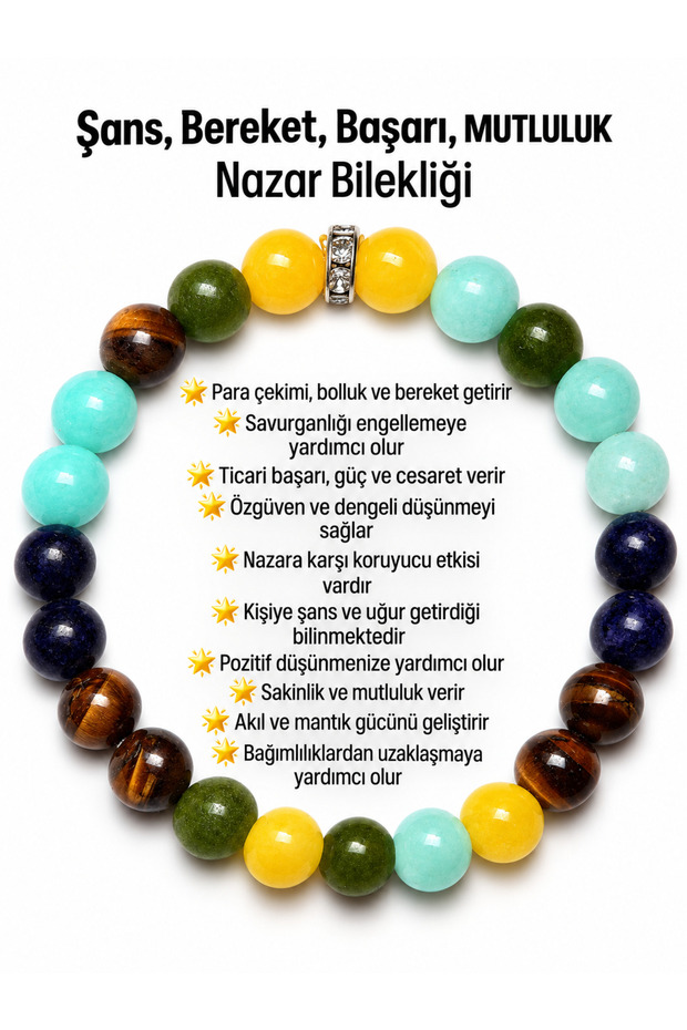 Lucky Bracelet, Success, Blessings, Energy Evil Eye Bracelet Natural Stone Christmas Gift