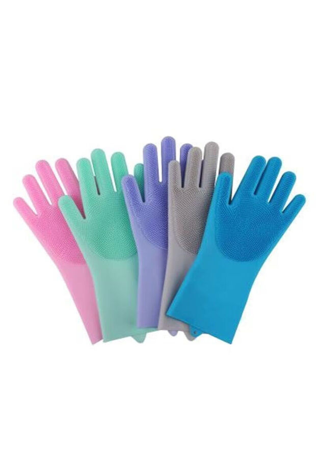 5PCS Silicone Dishwashing Gloves, Magic Gloves, Durable, Wear-Resistant, Waterproof Gloves for ...