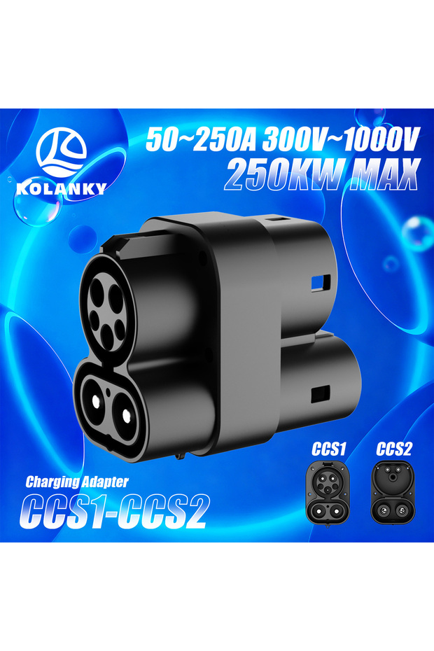 محول شحن السيارات الكهربائية Kolanky 250A CCS1 إلى CCS2، شحن سريع CCS1 في محطات الشحن العامة للسيارات الكهربائية...
