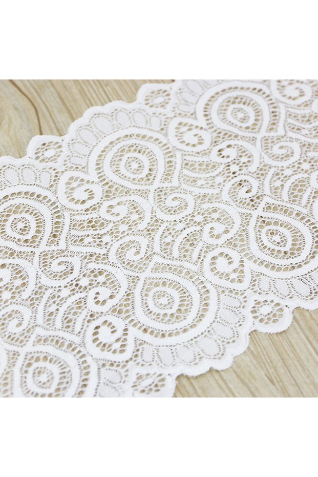 3meters WHITE (3 Meters) 18cm Black Elastic Lace Fabric French Hollow Underwear Stretch Laces Trim D