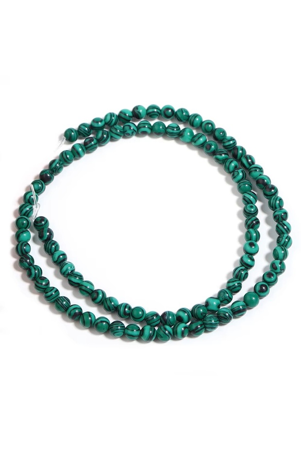4mm(approx 86pcs) 1 Strand Natural Green Malachite Stone Beads 4/6/8/10/12mm Loose Spacer Bead for J