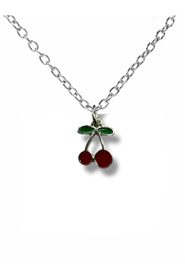 Vibrant Red Cherry Unisex Necklace – Sweet and Stylish Design