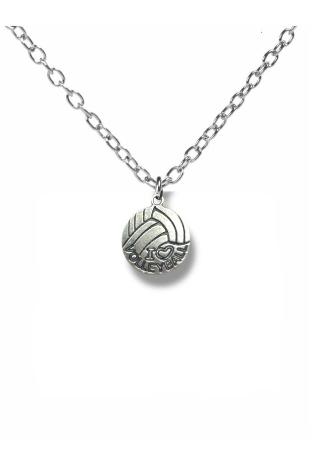 Serve & Spirit – Unisex Necklace with Volleyball Written Ball Figure (60 cm Chain)