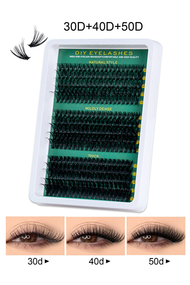 30D40D50D 300pcs DIY Mink-Like Fake Eyelashes | 30D/40D/50D/60D/80D/100D 5D Effect | 0.07mm Curly Th