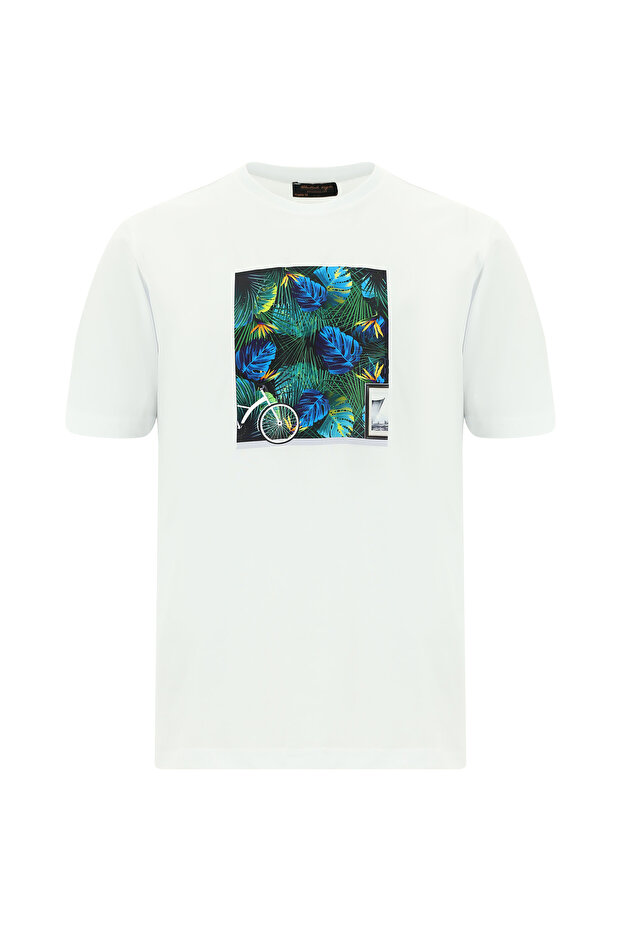 Crew Neck Regular Fit Printed Cotton T-Shirt