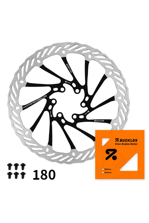 BUCKLOS Black-180MM BUCKLOS G3 Bicycle Rotor 160mm 180mm 203mm Bike Disc Brake Rotor Breathable Bicy