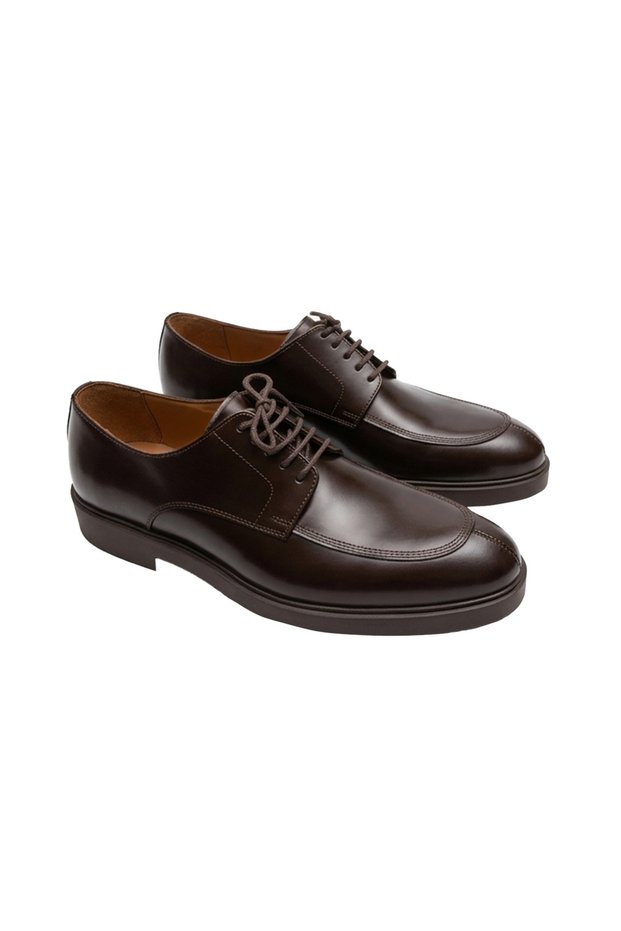 Italian Style Internal and External Natural Leather Thermoligt Lace-Up Men's Shoes Brown T15251-03