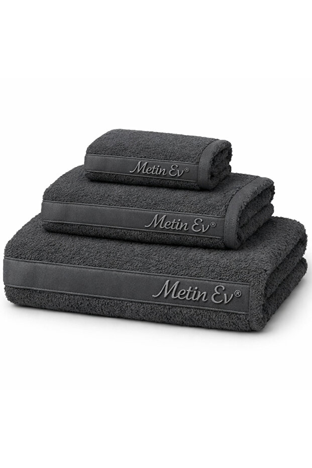 Metin Ev ® 100% Cotton 3-Piece Towel Set – Bath + Face + Hand Towels – Soft & Highly Absorbent