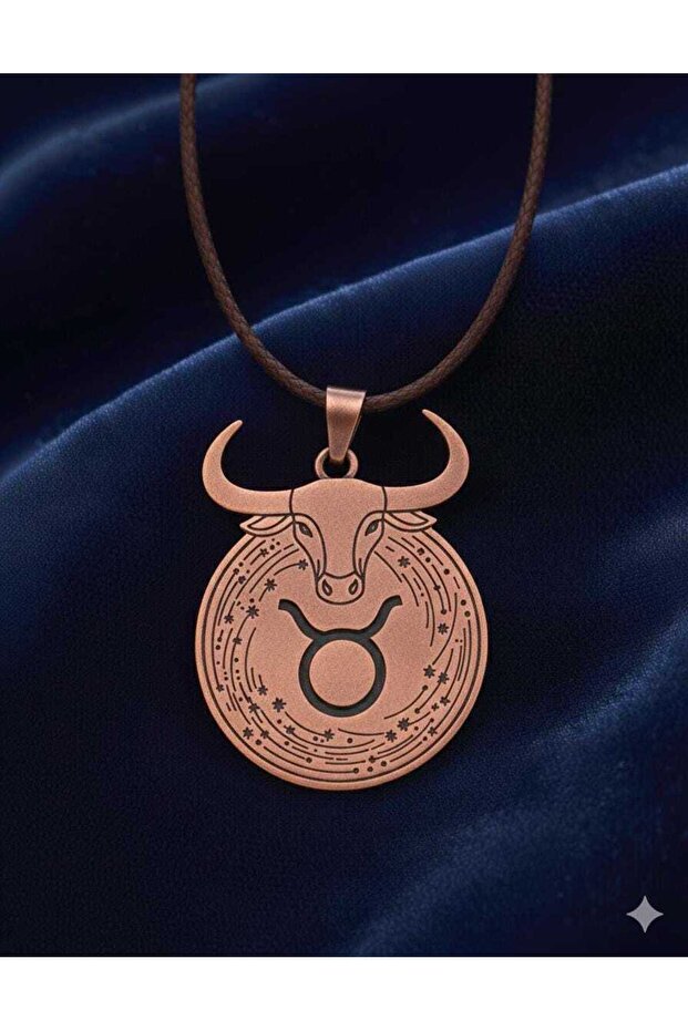 Velvet Copper Taurus Sign Copper Necklace Handmade Boho Spiritual Gift