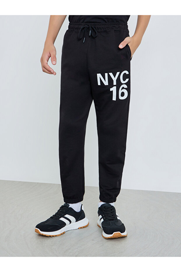 Teen Boys Cotton Joggers with NYC Print