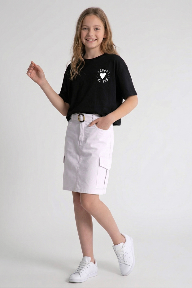 Girl's Crop T-Shirt Skirt Set