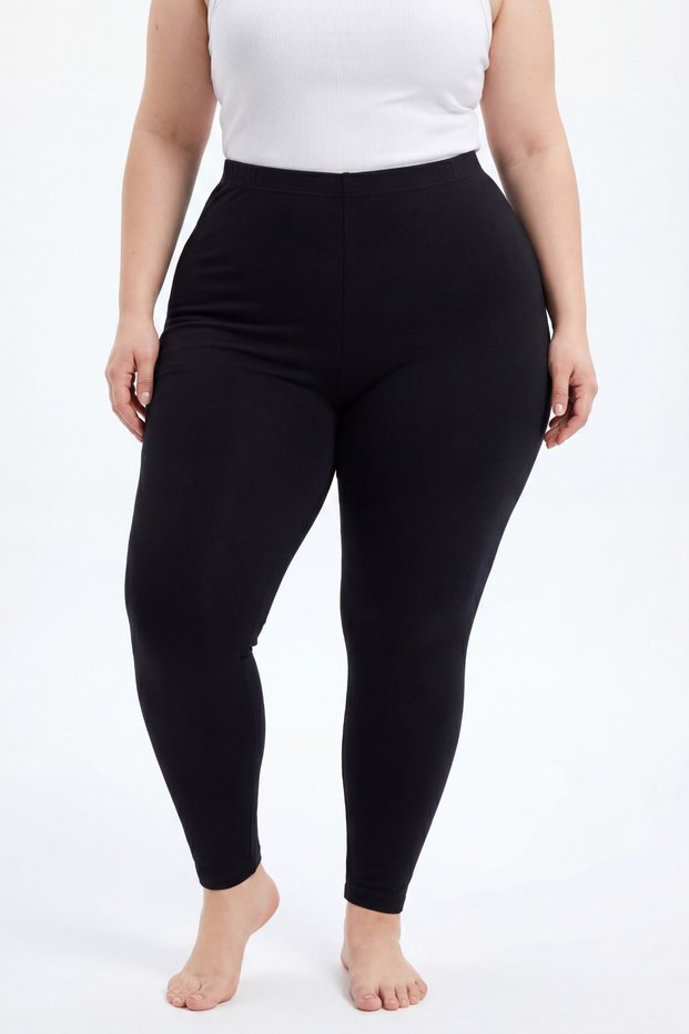 Women's Plus Size Leggings High Waist Cotton Lycra Flexible Comfortable Fit Daily Black