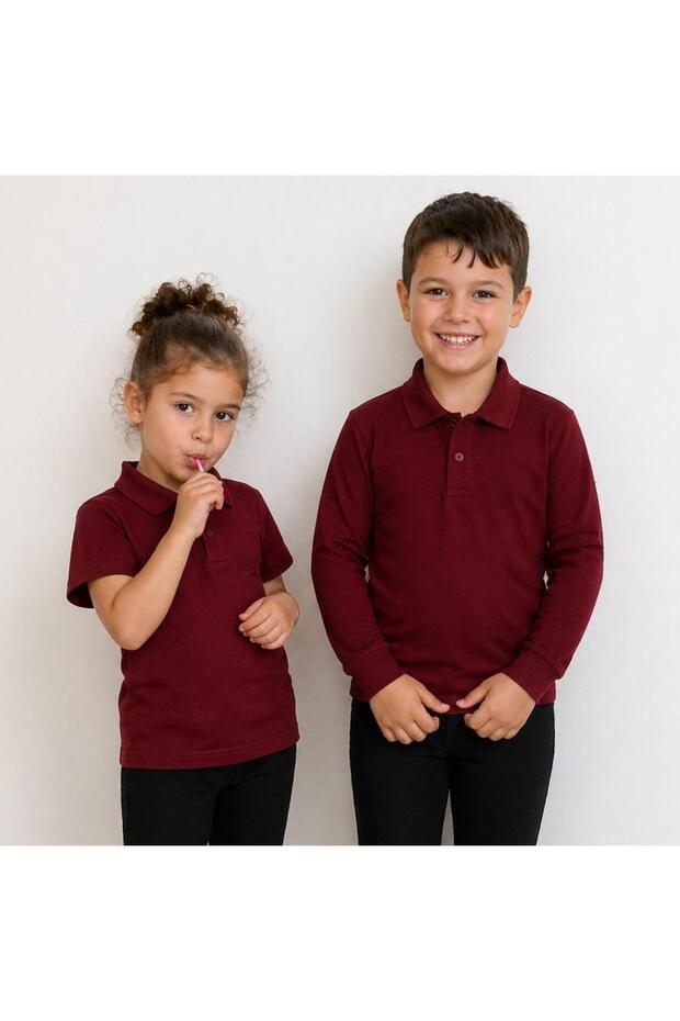 Unisex Children's Short-Sleeved Long-Sleeved Polo Collar T-Shirt