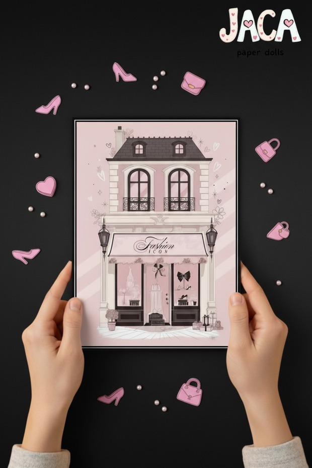 Cut-Paste-Play Pink Fashion Boutique Shop Business Game