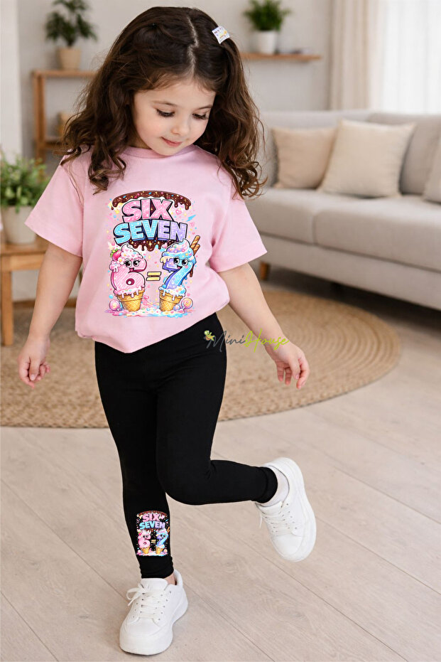 Six Seven 67 Printed Top and Bottom Set T-Shirt Leggings
