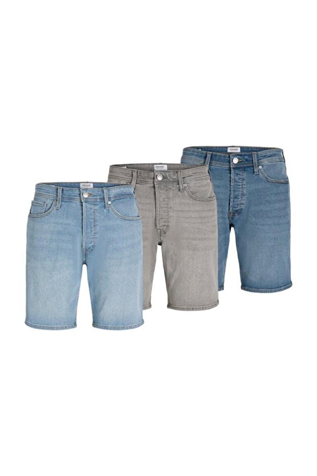 Jack Jones Blue Ice Blue and Gray Color 3-Pack Men's Shorts 12302431