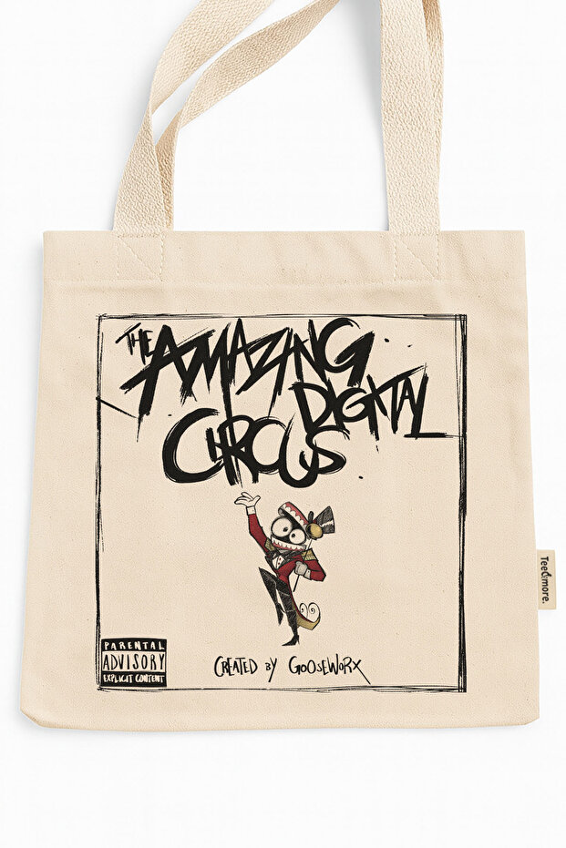 The Amazing Digital Circus Printed Canvas Tote Bag with Velcro and Inner Pocket