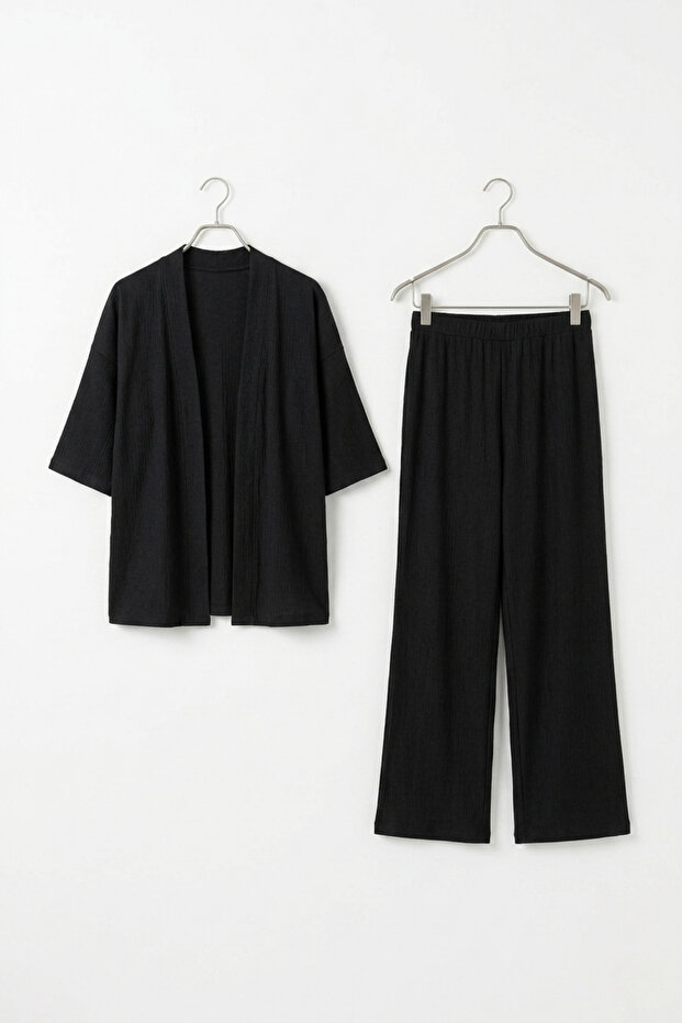Bürümcük Fabric Trousers Double Set Kimono