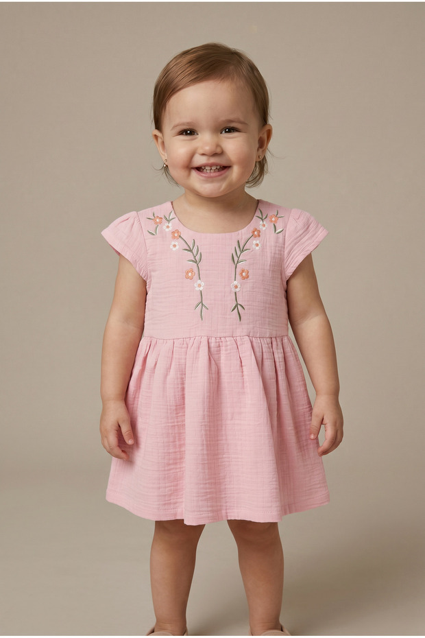 Girls Dress S/S, 12M