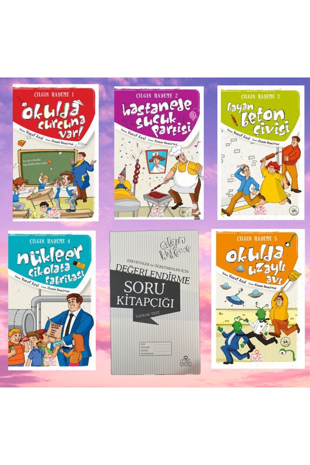 YUSUF ASAL 3-4-5. Class Fun 5-Book Reading Set / Question Assessment Booklet with Gift