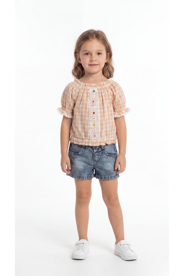 Striped Ruffled Girls' Top and Bottom Set