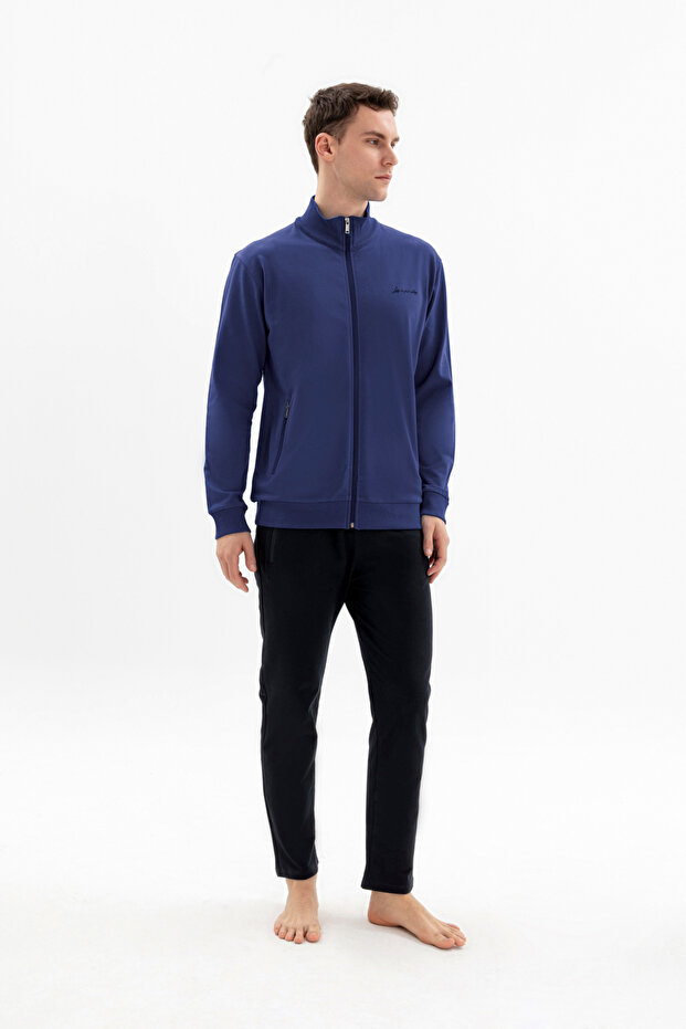 New 95% Cotton Zipper Men's Tracksuit Pajama Set