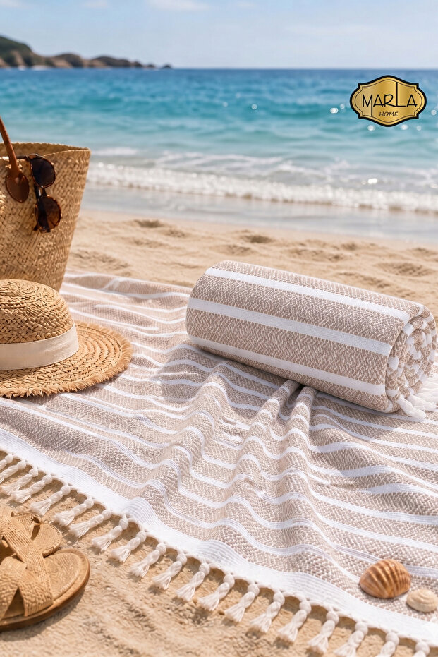 | 100% Cotton Woven Peshtemal Towel | Beach & Bath Towel | 100X170 cm