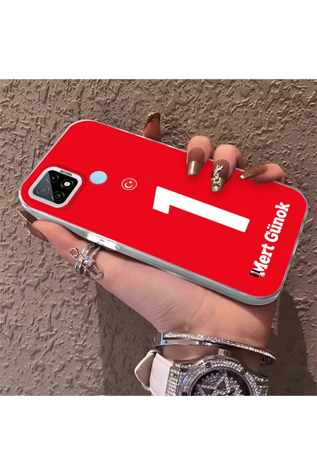 Silicone Edge Hard Back Phone Case Compatible with Realme C21 Mert Günok