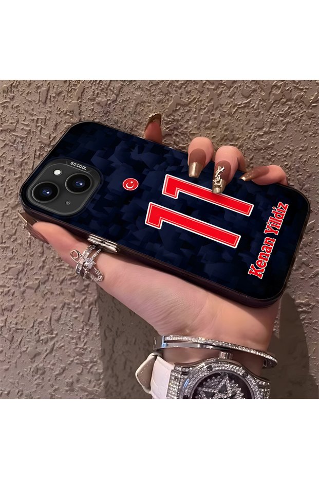 Silicone Edge Hard Back Phone Case Compatible with iPhone 15 Plus Kenan Yıldız