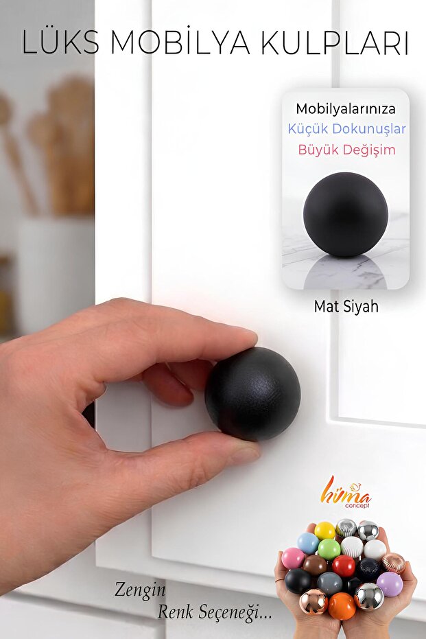 Hard Plastic Button Round Ball Matte Black Cabinet Furniture Kitchen Cupboard Drawer Handle Knob Handles