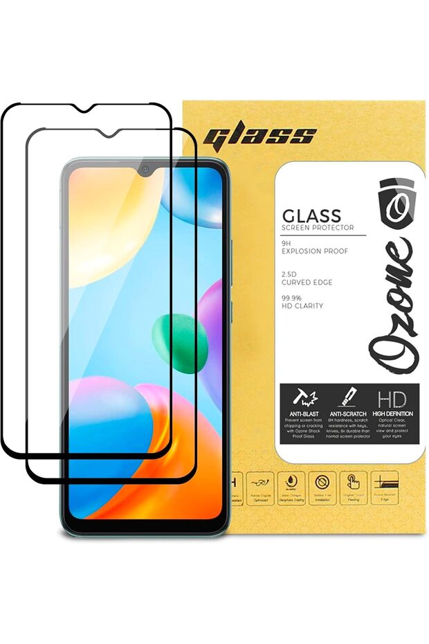 (Pack of 2) Tempered Glass Screen Protector, 9H Hardness Full HD Coverage Scratch Resistant Touch Sensitive Screen Guard (Redmi 10C 4G)