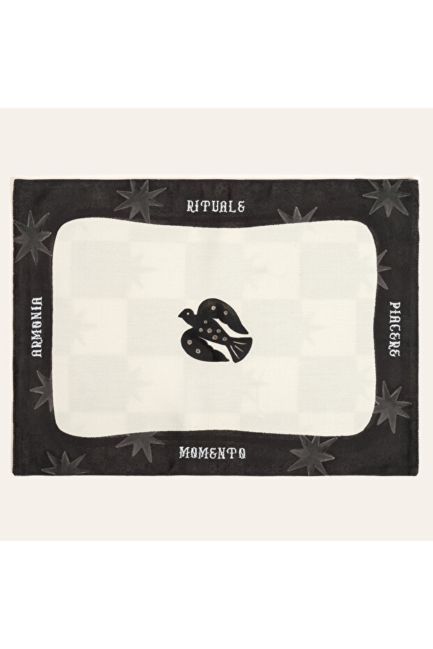 Prusa Ecru-Black American Service Tablecloth 35X50 cm