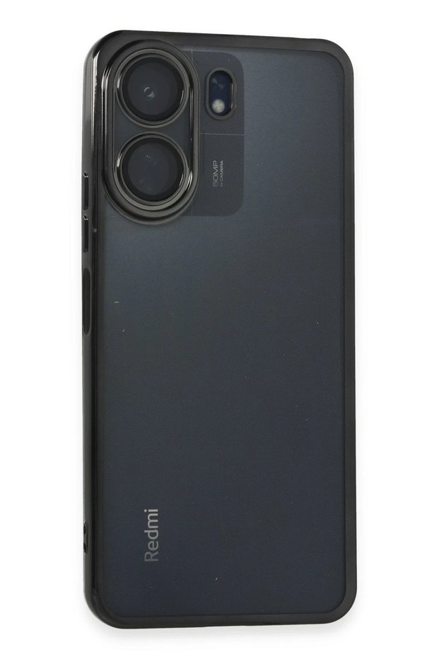 Ilkeshop New Redmi 13C Case with Lens Silicone (154510) - Black