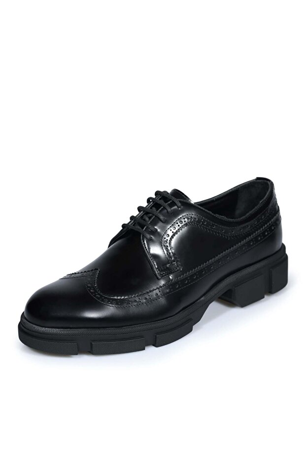45 46 47 Size Men's Shoes Black Leather Wide Fit Comfortable Use