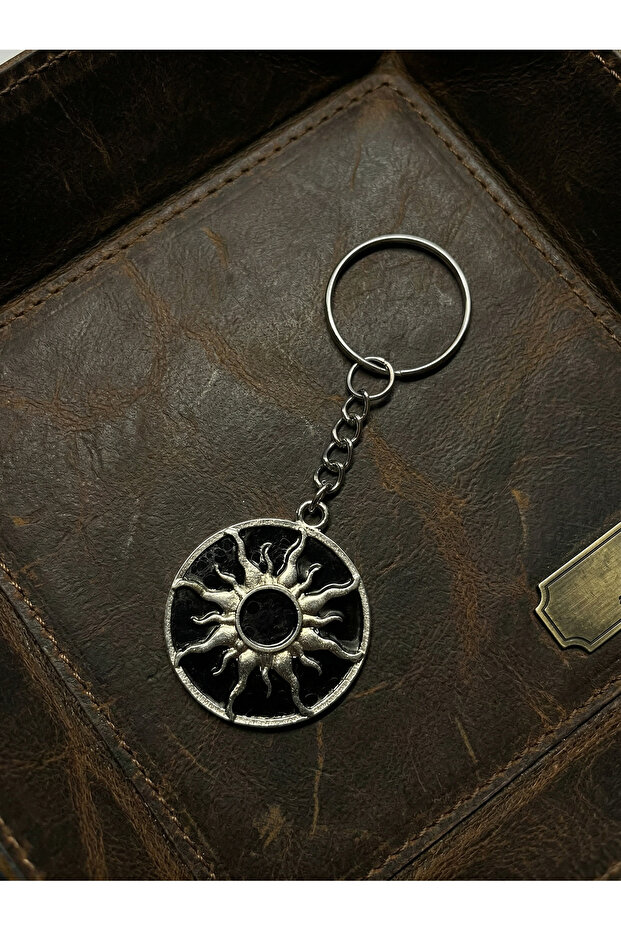 Sun Disc Modern Masculine Design Men's Keychain