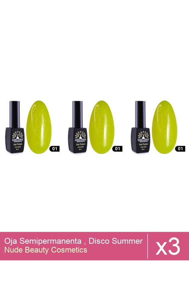 Set 3x Oja Semipermanenta , Disco Summer , 01 , 8 ml - 1