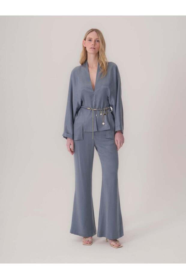 Belt Detailed Double Blouse