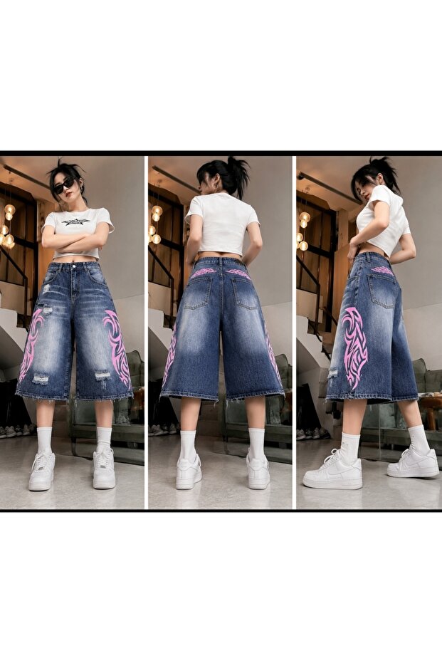 Y2K Washed Baggy Unisex Denim Shorts Bermuda