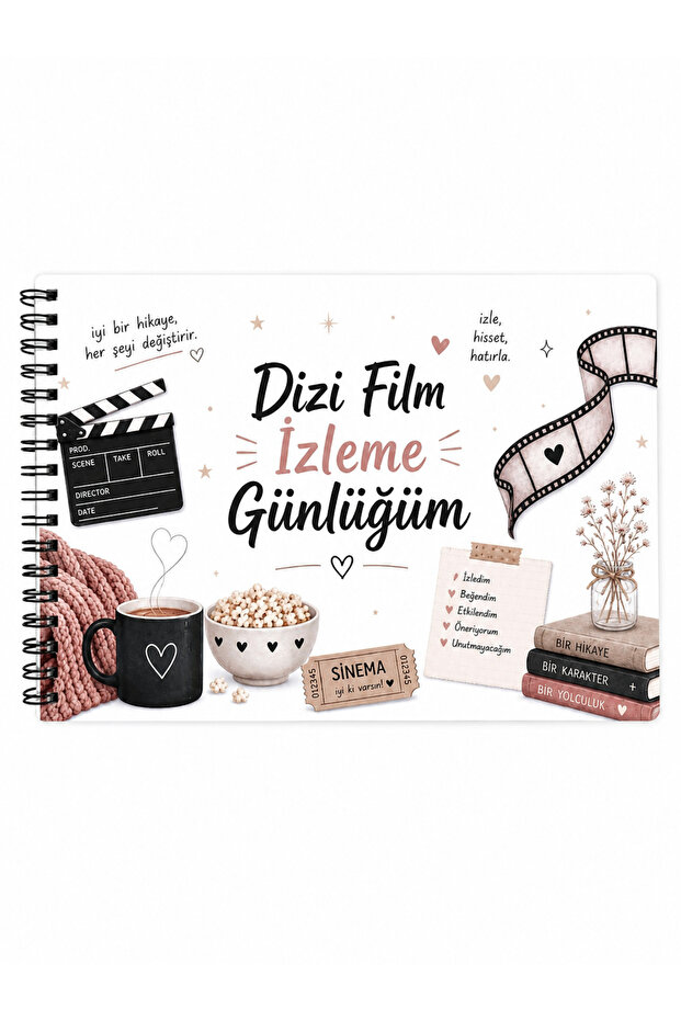 Dizi - My Movie Watching Diary/Watching Planner - Agenda/ A5 Size 61 Sheets (122 Pages) Spiral Bound Cardboard Cover