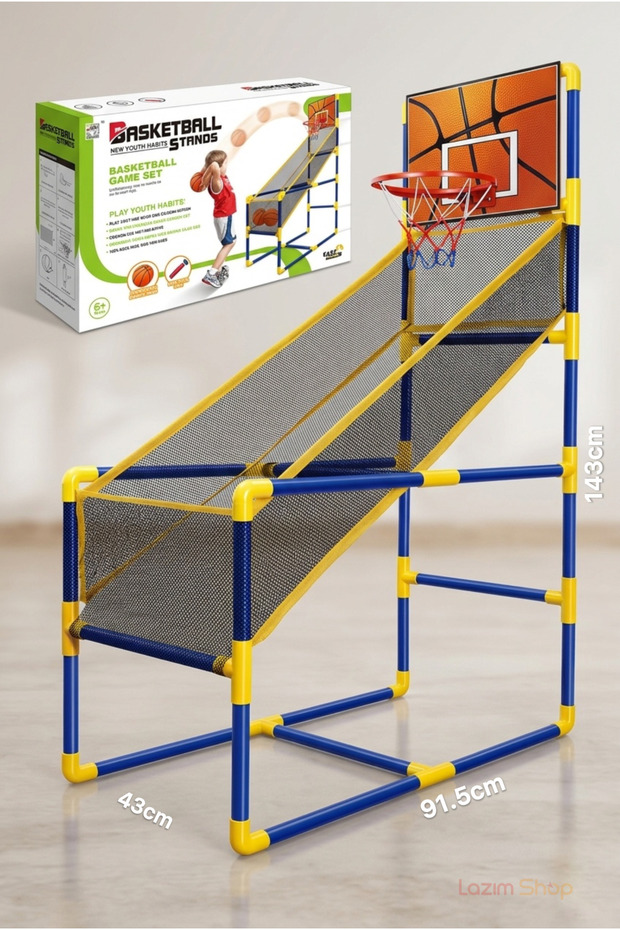 Lazım Shop Ayaklı Fileli Basketbol Potası Büyük Boy Çocuk Geliştirici