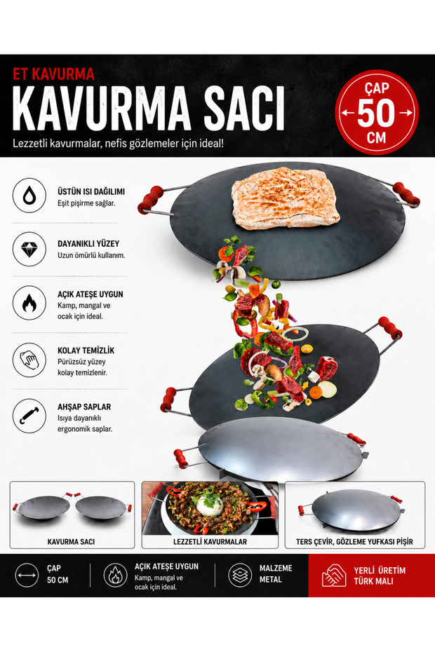 2 Pieces of 50 cm Roasting and Pancake Sheet