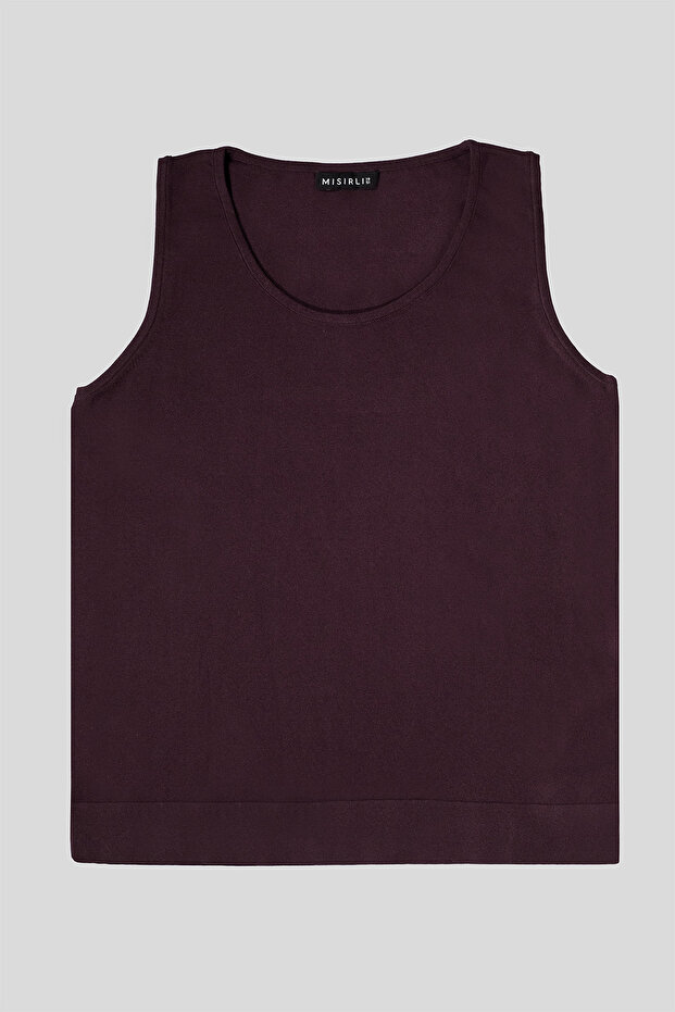 Plum Thick Strap Knitwear Women's Undershirt