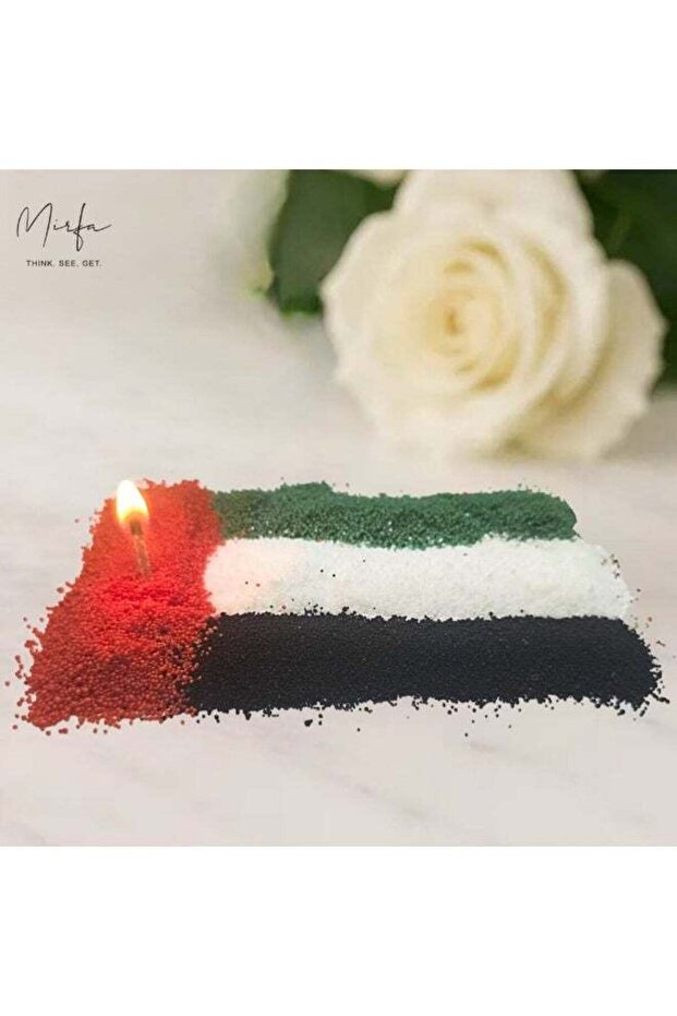 Pearled Candle Wax Sand With 4 Eco Wicks - UAE Flag Combination