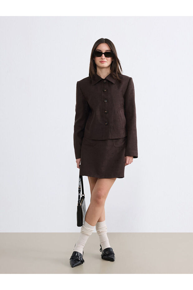 Nevavm Petite Waist Zippered Mini Skirt with a Difference