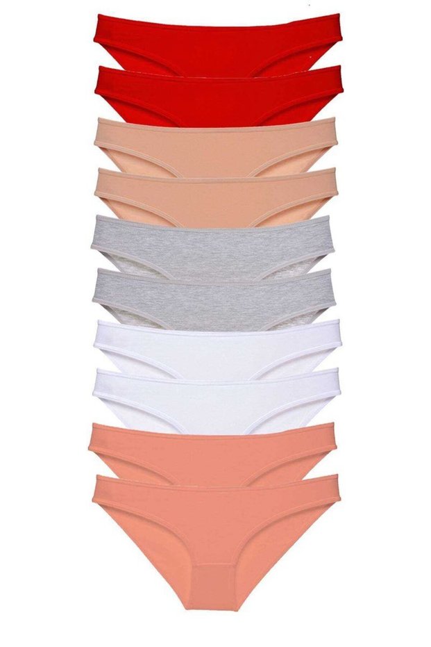 Glb-Stl41414 10 Pieces Super Eco Set Lycra Women's Slip Panties 505