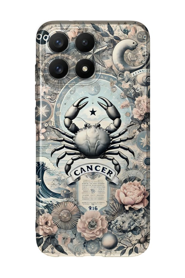 Xiaomi 17 Compatible Transparent Phone Case with Crab Sign Pattern