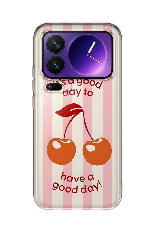 Xiaomi 17 Pro Compatible Cherry Pattern Transparent Phone Case
