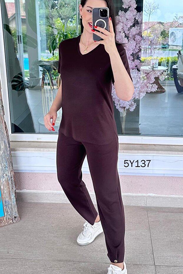 بدلة مشروط برقبة على شكل حرف V 5y137