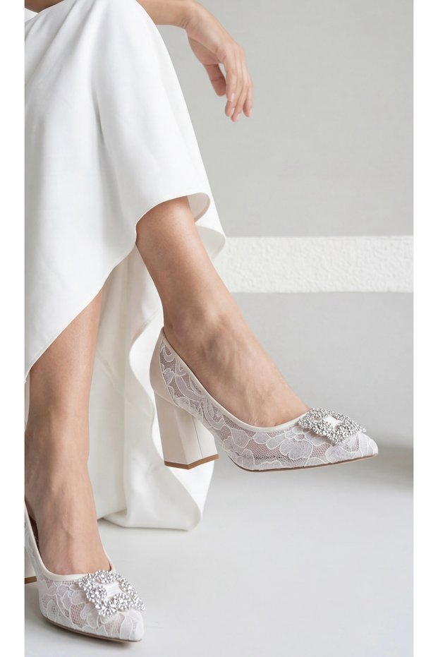 Lace Bridal Shoes, Lace Stilettos, Lace Evening Dress Shoes